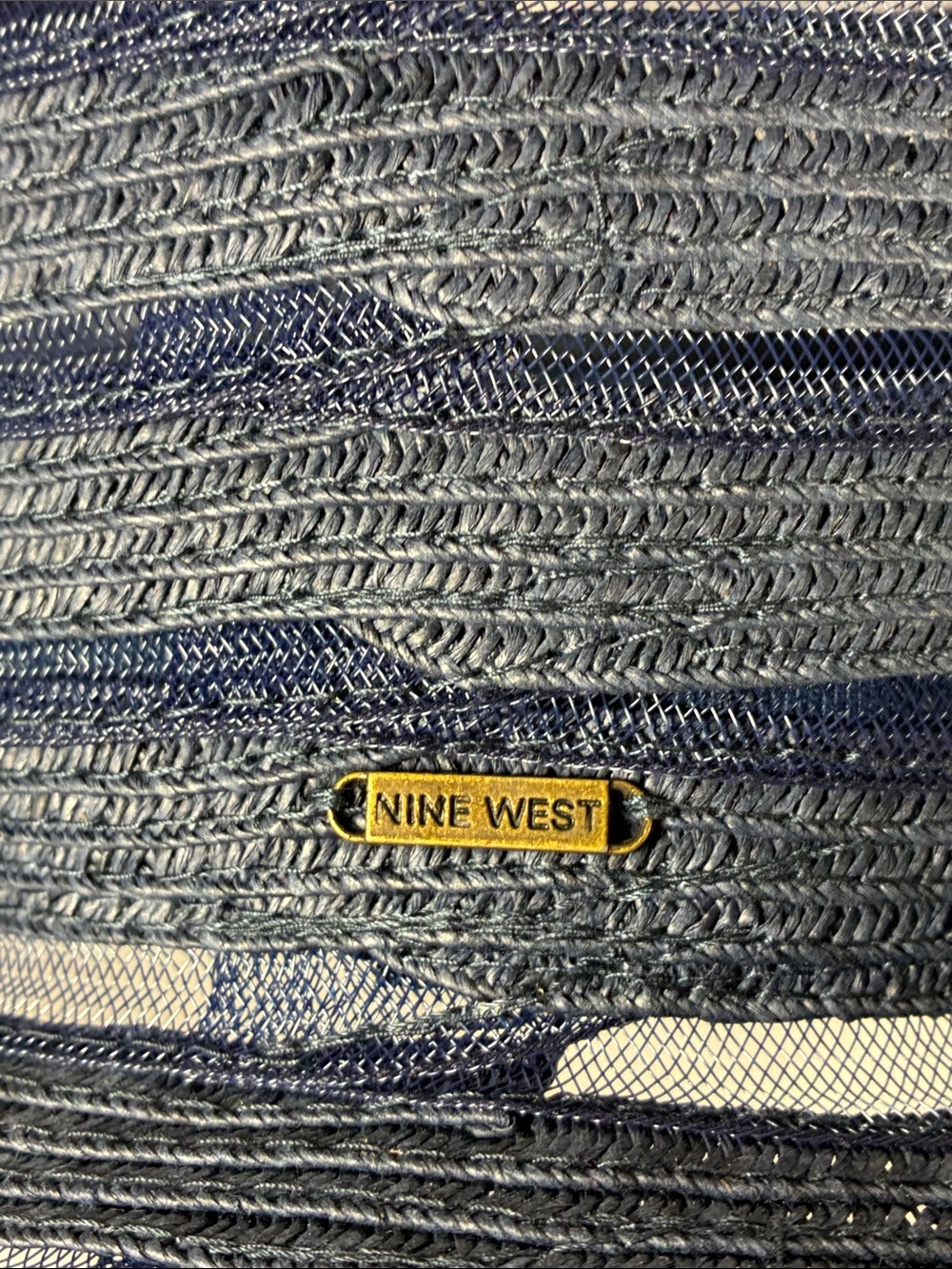 Nine West Navy Striped Wide-Brim Sun Hat - Picture 4 of 10